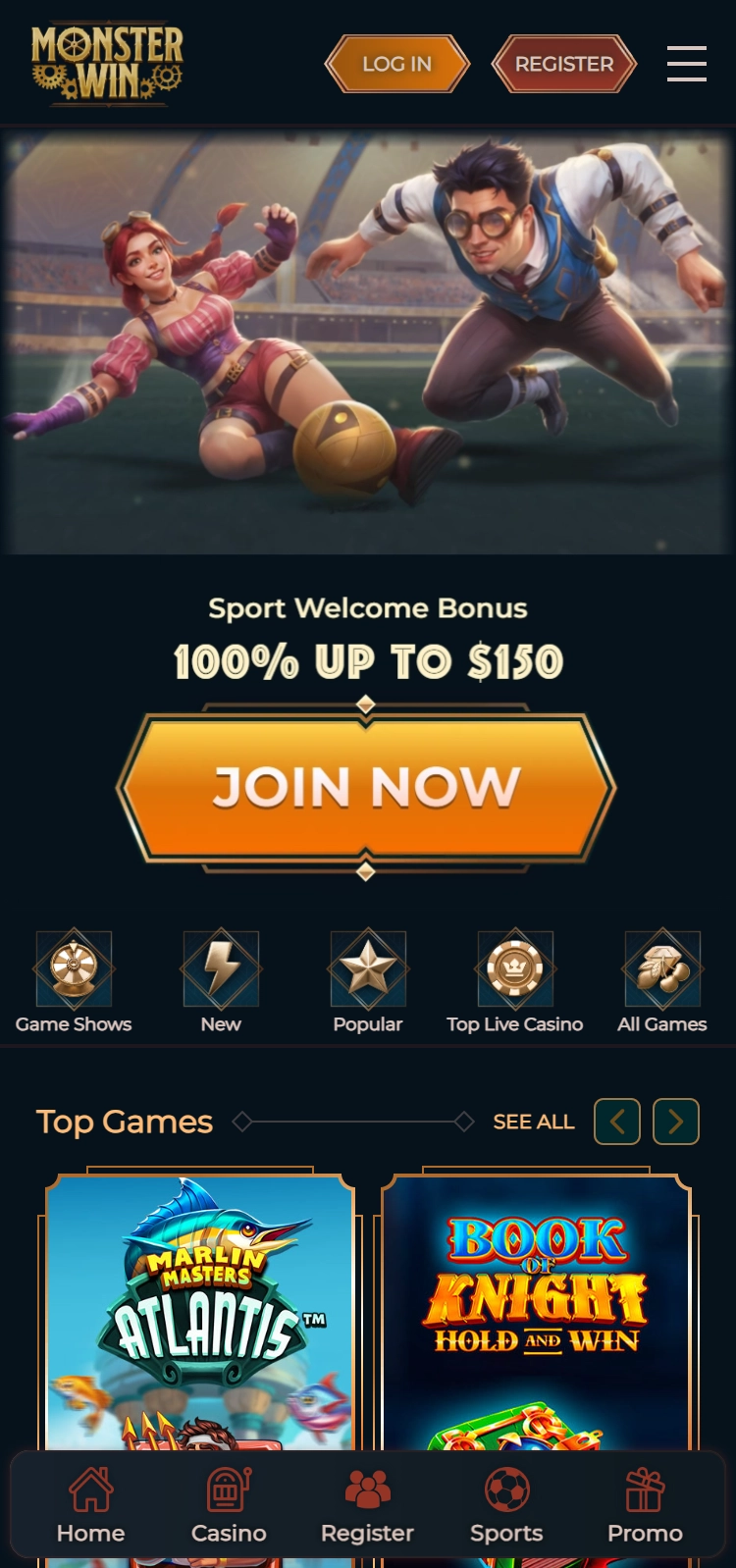 MonsterWin Casino Smartphone App Preview